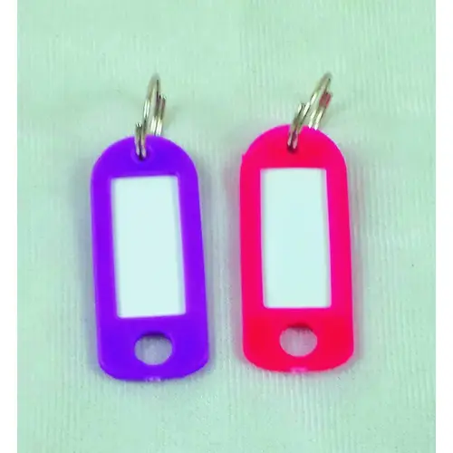 Key Labels Plastic 2" x 7/8" with Key Ring Assorted Colors Key Labels Plastic 2" x 7/8" with Key Ring Assorted Colors