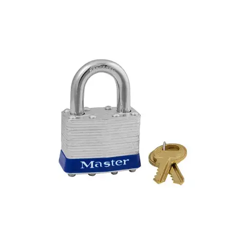 Padlock 2 25/64" H X 1-9/16" W Laminated Steel 4-Pin Cylinder Silver Padlock 2 25/64" H X 1-9/16" W Laminated Steel 4-Pin Cylinder Silver