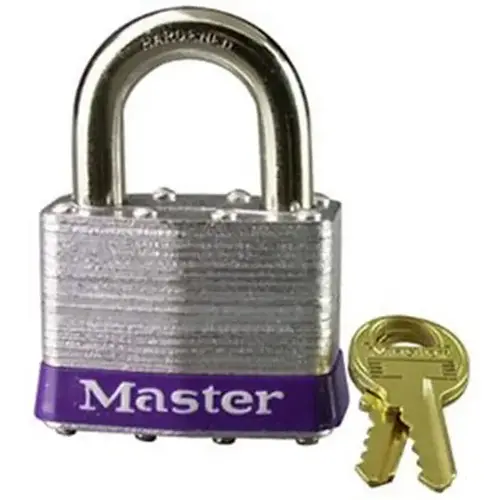 Maximum Security Keyed Padlock Silver Laminated