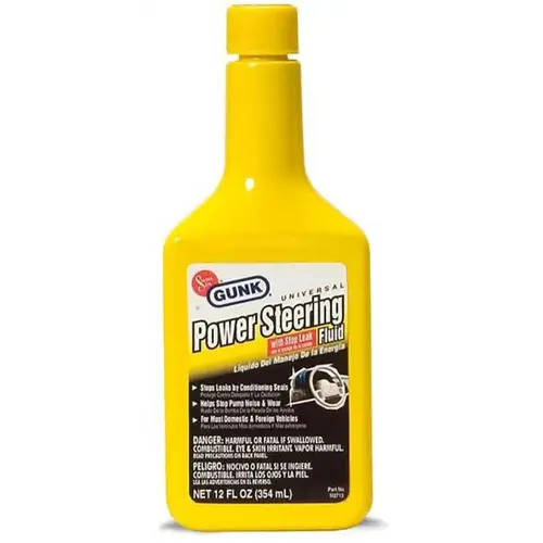 Power Steering Fluid with Stop Leak Yellow, 12 oz Bottle Power Steering Fluid with Stop Leak Yellow, 12 oz Bottle
