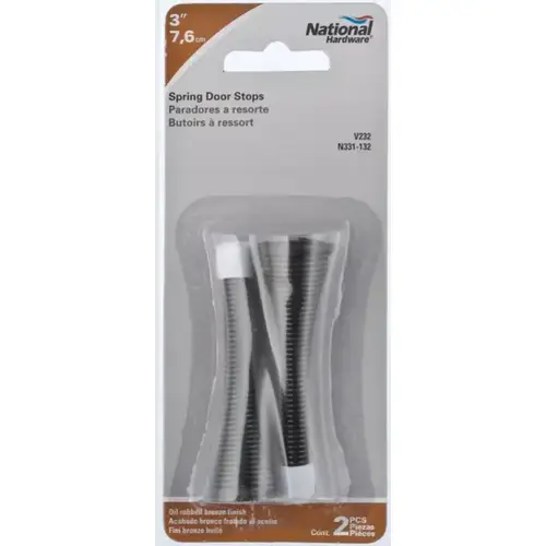 Door Stop, 3 in Projection, Steel, Oil-Rubbed Bronze - pack of 2 Door Stop, 3 in Projection, Steel, Oil-Rubbed Bronze - pack of 2