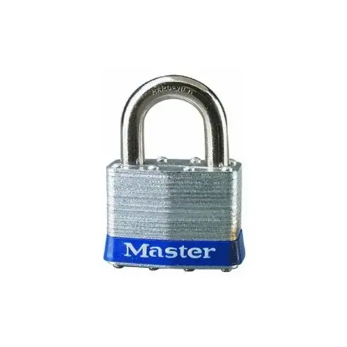 No. 5 Laminated Steel Padlock, 3/8 in dia x 15/16 in W x 1 in H Shackle, Silver/Blue, Universal Pin - pack of 6 No. 5 Laminated Steel Padlock, 3/8 in dia x 15/16 in W x 1 in H Shackle, Silver/Blue, Universal Pin - pack of 6
