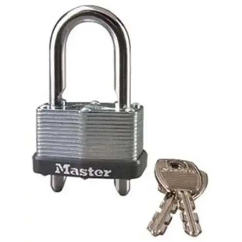 No. 510 Warded Adjustable Shackle Padlock, 9/32 in dia, 5/8 in L X 13/16 in W Silver/Black - pack of 4 No. 510 Warded Adjustable Shackle Padlock, 9/32 in dia, 5/8 in L X 13/16 in W Silver/Black - pack of 4