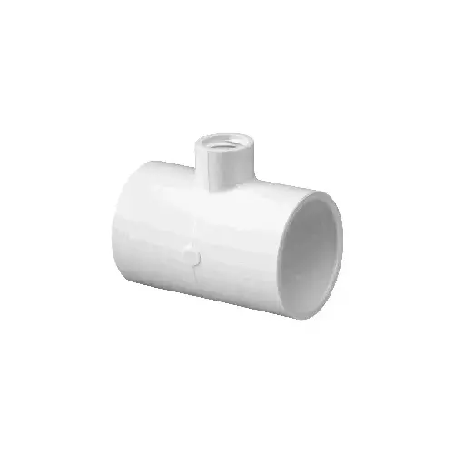 8114766 Pipe Tee, 1 x 1/2 in, Slip Joint x Threaded, PVC, SCH 40 Schedule White 8114766 Pipe Tee, 1 x 1/2 in, Slip Joint x Threaded, PVC, SCH 40 Schedule White