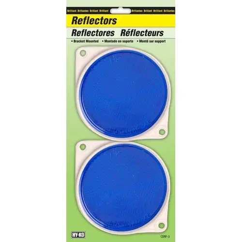 Carded Reflector, 9.63 in L Post, Blue Reflector Pair