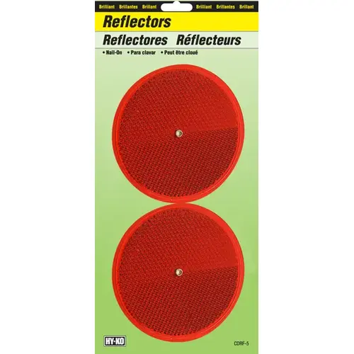 Carded Reflector, 9.63 in L Post, Red Reflector - pack of 2