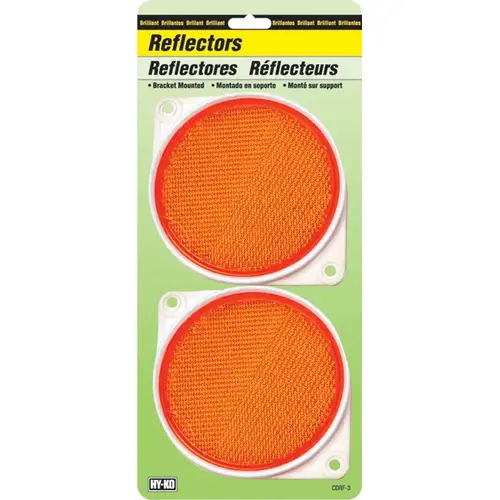 Carded Reflector, 9.63 in L Post, Amber Reflector - pack of 2