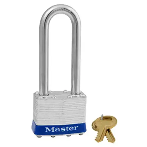 Padlock, 5/16 in Dia Shackle, 2-1/2 in H Shackle, Steel Shackle, Steel Body, Laminated Padlock, 5/16 in Dia Shackle, 2-1/2 in H Shackle, Steel Shackle, Steel Body, Laminated