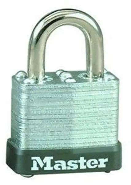 Master Lock 1-1/8 In. Wide Laminated Steel Body Steel Shackle Warded Locking Mechanism 105D