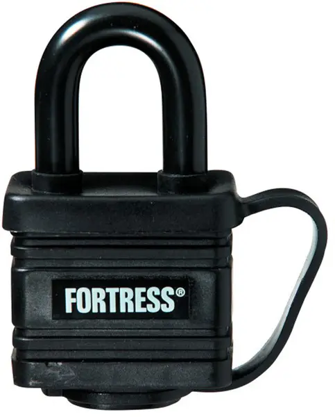 Master Lock Covered Padlock Fortress 6.56 H X 1-9/16 W Laminated Steel 4-Pin Cylinder Black 1804D