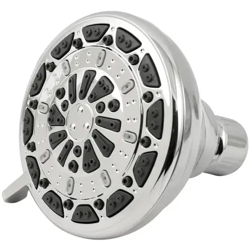 6-Setting Multi Function Fixed Shower Head - Chrome Finish 6-Setting Multi Function Fixed Shower Head - Chrome Finish