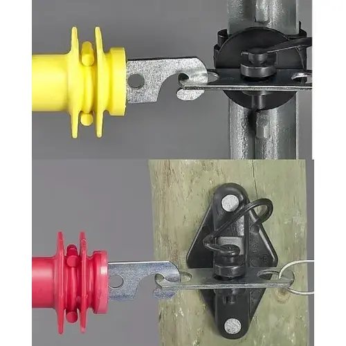 Wood & T-Post Electric Fence Gate Kit (6-Piece) Black