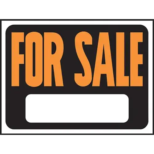 Hy-Glo Series Identification Sign, For Sale, Fluorescent Orange Legend, Plastic Hy-Glo Series Identification Sign, For Sale, Fluorescent Orange Legend, Plastic