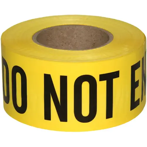 Safety Barricade Tape, 3 in W x 1,000 ft L, Caution Do Not Enter, Yellow