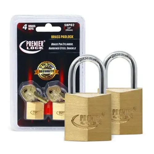 Grip Tight 3/4" Brass Lock - 2pk. Keyed Alike Grip Tight 3/4" Brass Lock - 2pk. Keyed Alike