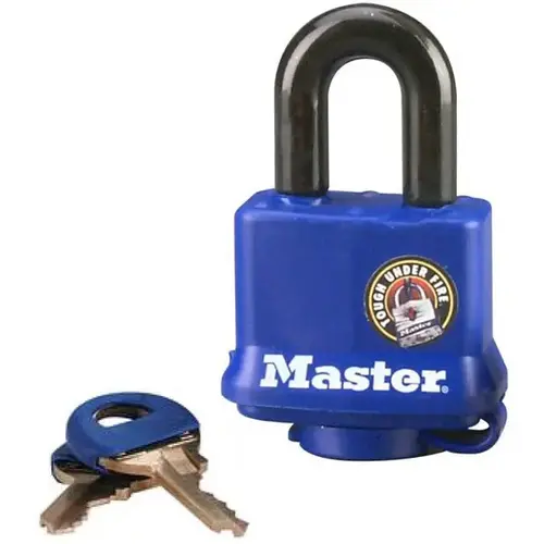 Padlock, Keyed Different Key, 9/32 in Dia Shackle, 1-1/16 in H Shackle, Steel Shackle, Steel Body Laminated Padlock, Keyed Different Key, 9/32 in Dia Shackle, 1-1/16 in H Shackle, Steel Shackle, Steel Body Laminated