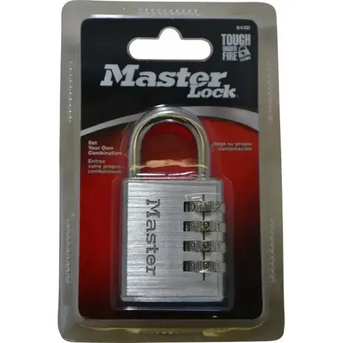 Master Lock Combination Padlock 643D Resettable (Carded) Steel