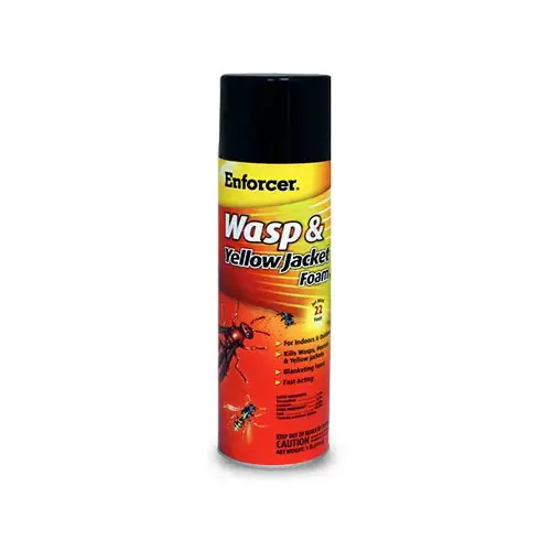 Wasp and Yellow Jacket Foam, Gas, Spray Application, 16 oz Aerosol Can Clear
