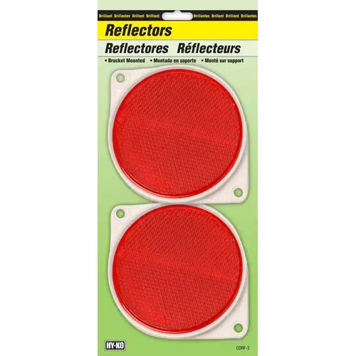 Carded Reflector, 9.63 in L Post, Red Reflector Pair Carded Reflector, 9.63 in L Post, Red Reflector Pair