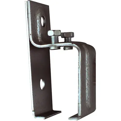 Box Rail Single Splice Bracket - Galvanized Steel w/ Clamp Screw for Wall Mount