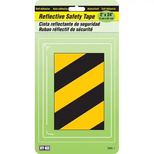 Reflective Safety Tape 24" Rectangle Black/Yellow Black/Yellow - pack of 5 Reflective Safety Tape 24" Rectangle Black/Yellow Black/Yellow - pack of 5