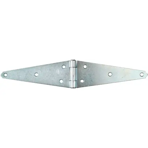 Strap Hinge, 3.08 in W Frame Leaf, 7.7 in H Frame Leaf, 0.11 in Thick Leaf, Steel, Zinc