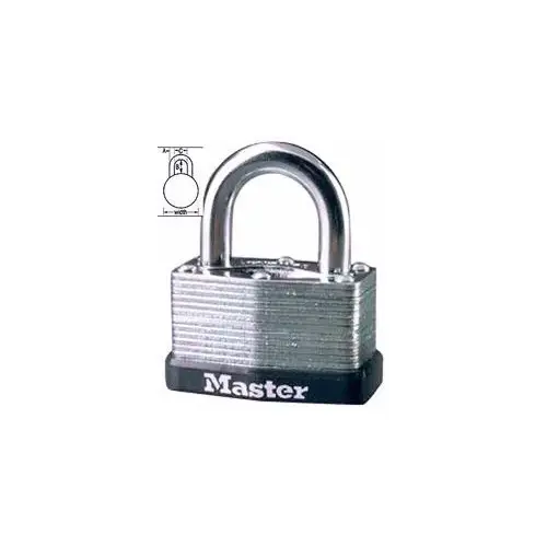 Padlock 1-1/16" H X 1-3/4" W Laminated Steel Warded Locking Silver Padlock 1-1/16" H X 1-3/4" W Laminated Steel Warded Locking Silver