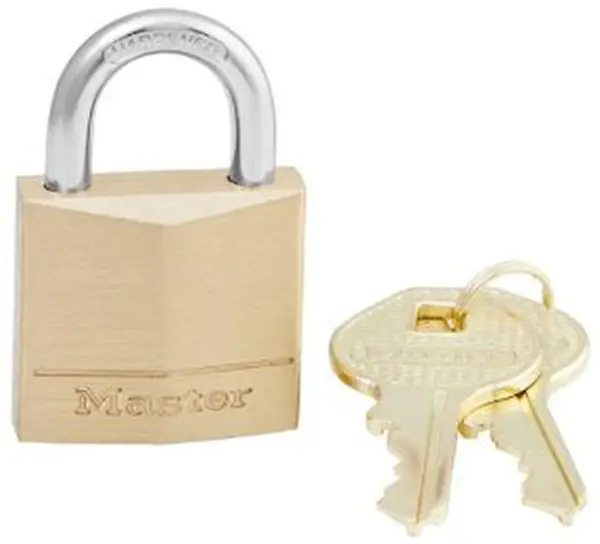 Master Lock Padlock 1 H X 5/16 W X 1-3/16 L Brass 4-Pin Cylinder Metallic 130D Master Lock Padlock 1 H X 5/16 W X 1-3/16 L Brass 4-Pin Cylinder Metallic 130D