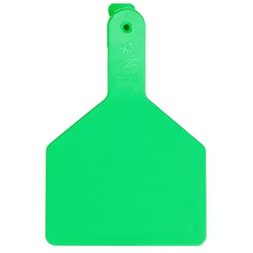 Z Tags Cow Tags - Green, Blank, pack of 25