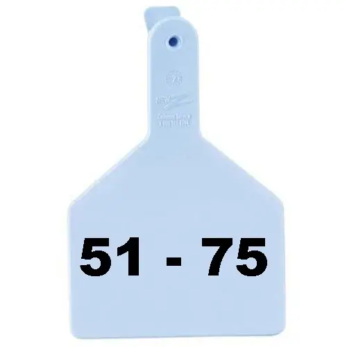Z Tags 1-PC Pre-Numbered Laser Print Cow Tags Numbers from 51 - 75 Blue 700-2500-609 Z Tags 1-PC Pre-Numbered Laser Print Cow Tags Numbers from 51 - 75 Blue 700-2500-609