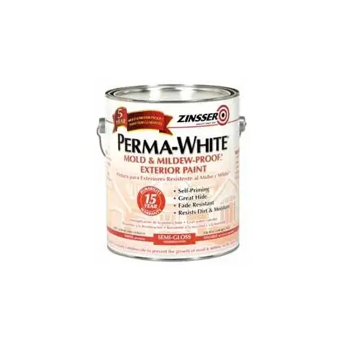 0 Exterior House Paint, Semi-Gloss, White, 1 gal Can 0 Exterior House Paint, Semi-Gloss, White, 1 gal Can