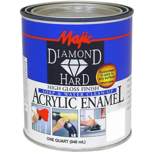 Diamondhard Anti-Rust Acrylic Paint, High Gloss White, Qt.