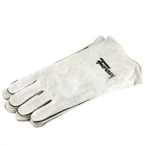 Welding Gloves, Men's, L, 13-1/2 in L, Gauntlet Cuff, Leather Palm, Gray, Wing Thumb, Leather Back Welding Gloves, Men's, L, 13-1/2 in L, Gauntlet Cuff, Leather Palm, Gray, Wing Thumb, Leather Back