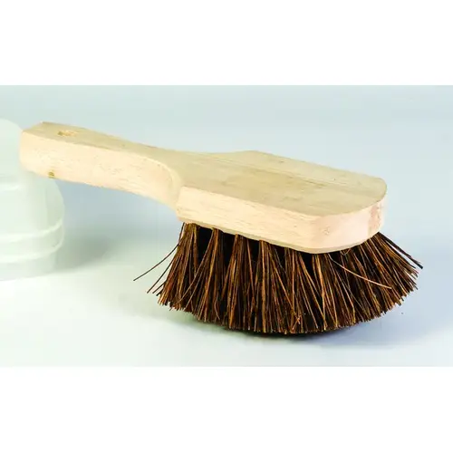 Utility/Pot Scrub Brush Palmyra Bristles 2" with 8" Wood Handle Brown Utility/Pot Scrub Brush Palmyra Bristles 2" with 8" Wood Handle Brown