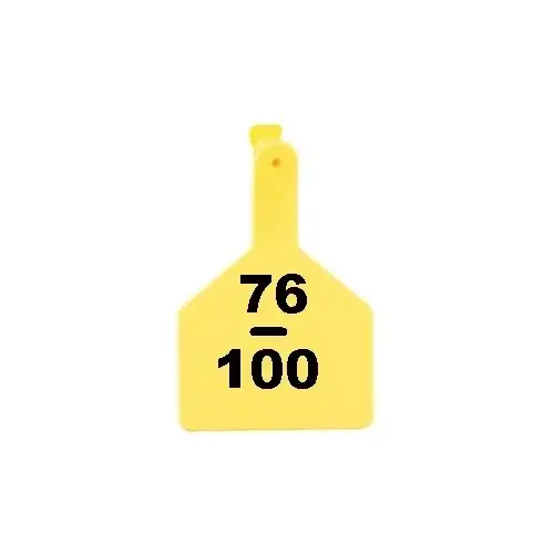 Z Tags 1-PC Pre-Numbered Laser Print Cow Tags, Numbers from 76 - 100, Yellow Z Tags 1-PC Pre-Numbered Laser Print Cow Tags, Numbers from 76 - 100, Yellow