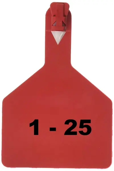 Z Tags 1-PC Pre-Numbered Laser Print Cow Tags Numbers from 1 - 25 Red 700-2500-599 Z Tags 1-PC Pre-Numbered Laser Print Cow Tags Numbers from 1 - 25 Red 700-2500-599