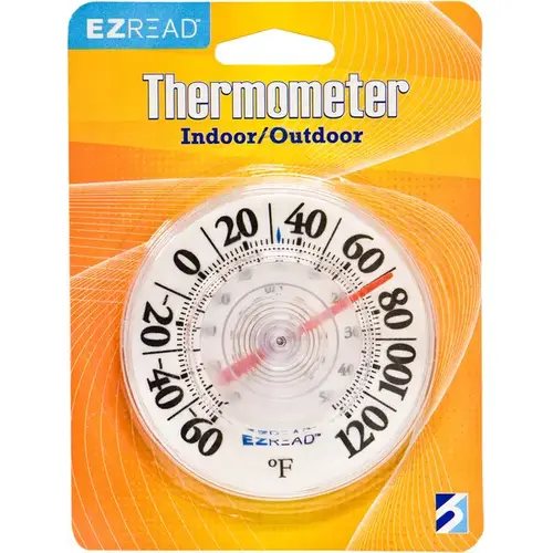 Thermometer Indoor/Outdoor Dial 3.5" White Thermometer Indoor/Outdoor Dial 3.5" White
