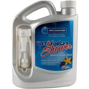 Wet & Forget 801064 Shower Cleaner, 64 oz Bottle, Liquid, Soft Vanilla, Pale Yellow
