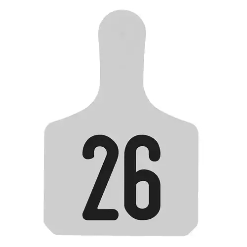 Y-Tex Numbered Calf Y-Tag Ear Tags - White - Numbered 26-50 Y-Tex Numbered Calf Y-Tag Ear Tags - White - Numbered 26-50