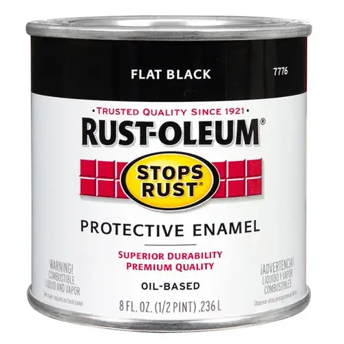STOPS RUST Protective Enamel, Flat, Black, 0.5 pt Can - pack of 6 STOPS RUST Protective Enamel, Flat, Black, 0.5 pt Can - pack of 6
