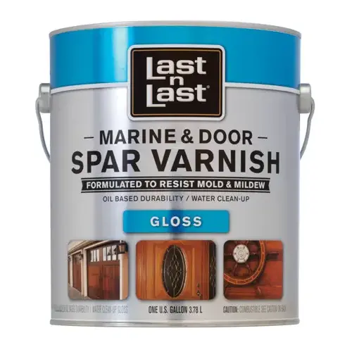 Marine and Door Spar Varnish, Clear Gloss, Amber, Liquid, 1 gal Marine and Door Spar Varnish, Clear Gloss, Amber, Liquid, 1 gal