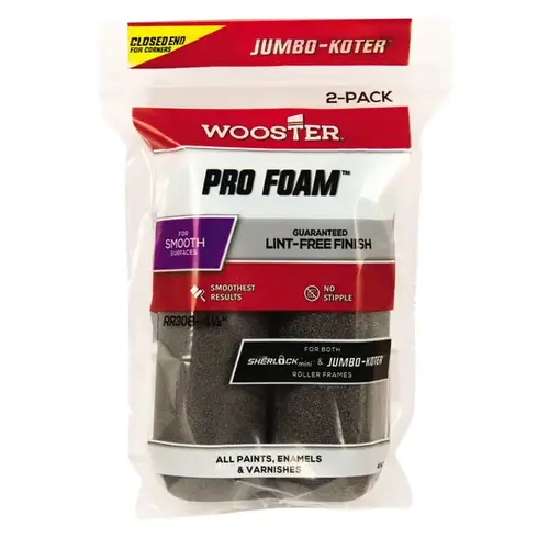 Paint Roller Cover, 4-1/2 in L, Foam Cover, Charcoal Pair Paint Roller Cover, 4-1/2 in L, Foam Cover, Charcoal Pair