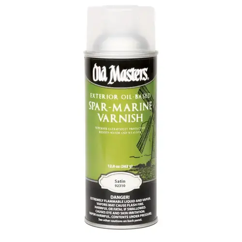 Marine Spar Varnish Spray Satin Clear Oil-Based 12.8 oz Clear