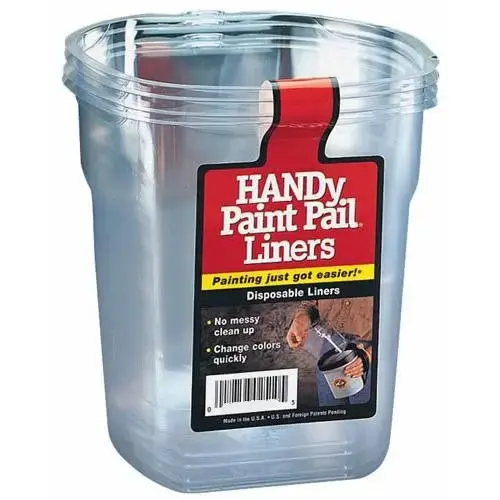 BER- Paint Pail Liner, 1 qt Capacity, Plastic, Clear - pack of 6