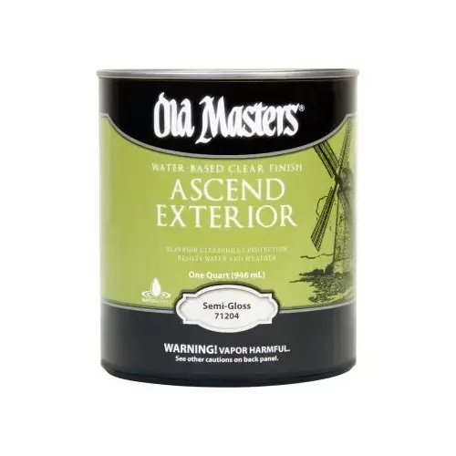 Exterior Finish, Semi-Gloss, Liquid, Clear, 1 qt Exterior Finish, Semi-Gloss, Liquid, Clear, 1 qt