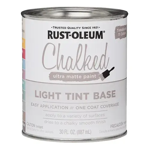 Chalked Chalky Paint, Chalked/Ultra Matte, 30 oz, Quart Light Tint Base Chalked Chalky Paint, Chalked/Ultra Matte, 30 oz, Quart Light Tint Base