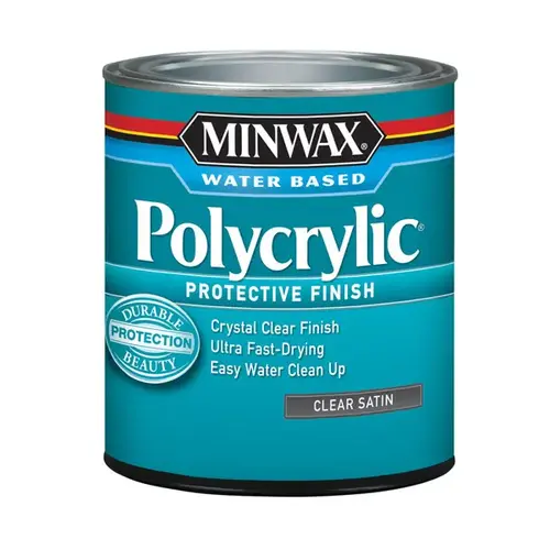 Polycrylic Protective Finish Paint, Satin, Liquid, Clear, 1 qt