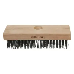 Allway WB619 Wire Brush, Wood Handle, 6 x 19 Rows