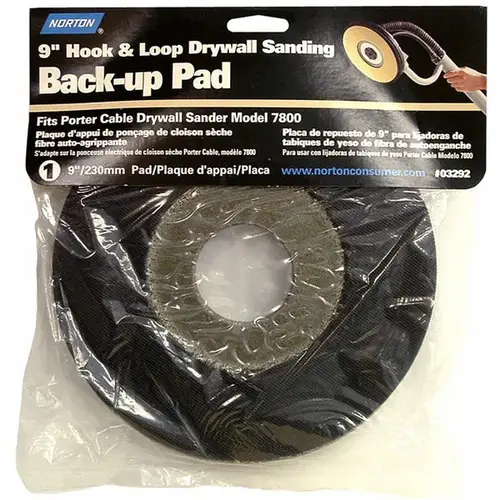 Backing Pad, 9 in Dia, Aluminum Oxide