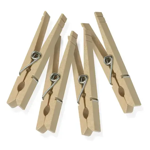 Classic Clothespin, 0.394 in W, 3.3 in L, Birchwood, Natural - pack of 50